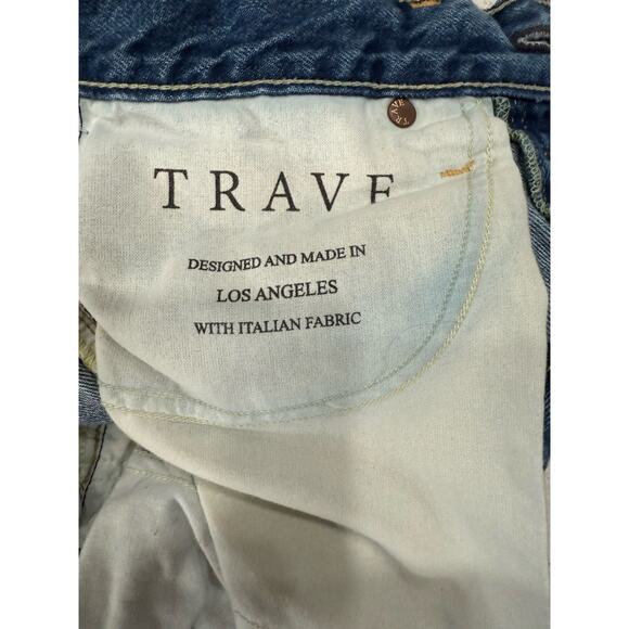 Trave Constance Straight Tapered Button Fly Distressed Fray Jeans Blue Size 26 - Picture 9 of 9